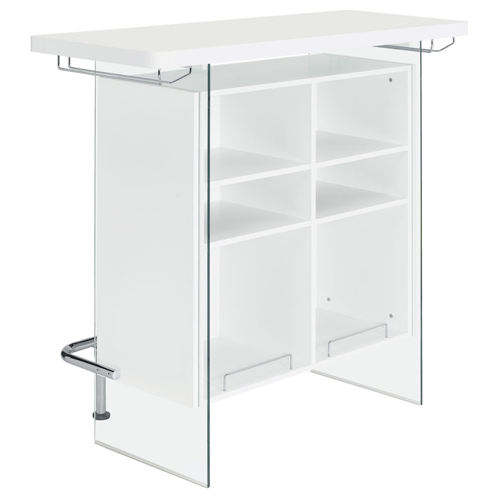 Acosta Freestanding Home Bar Wine Cabinet White High Gloss