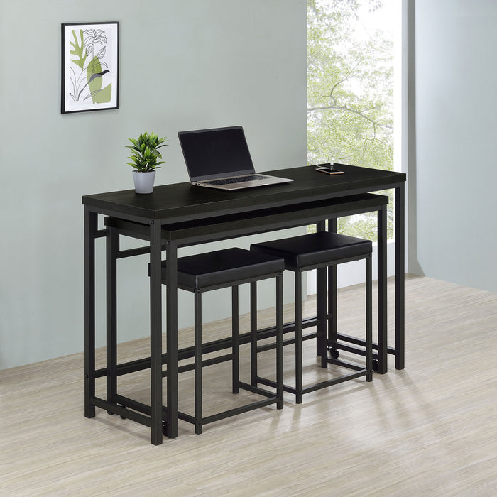 Hawes 4-piece Multipurpose Counter Height Table Set Black