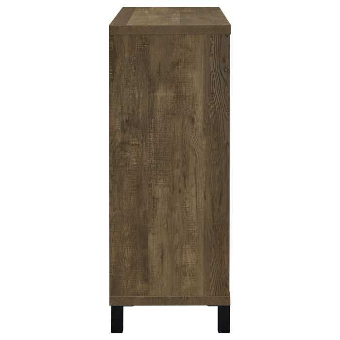 Arlington Sliding Door Home Bar Wine Cabinet Rustic Oak