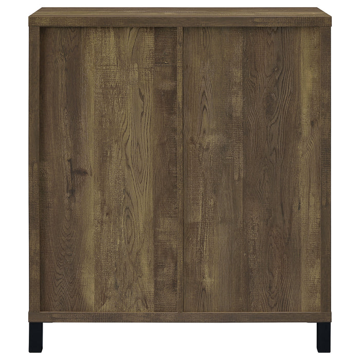 Arlington Sliding Door Home Bar Wine Cabinet Rustic Oak