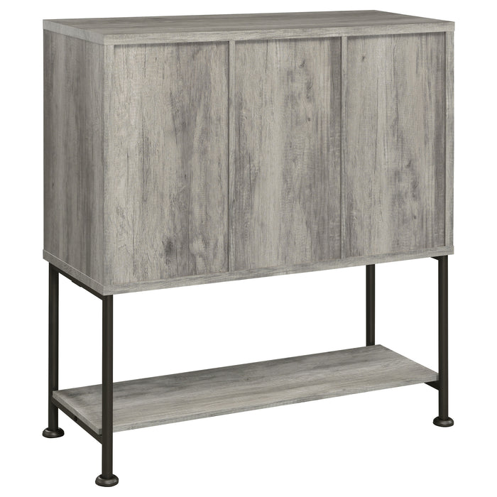 Claremont Sliding Door Home Bar Wine Cabinet Grey Driftwood