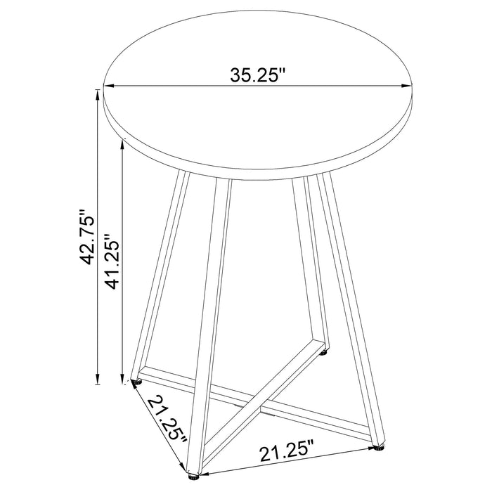 Burkhart Round 35-inch Pub Height Bistro Bar Table Brown Oak