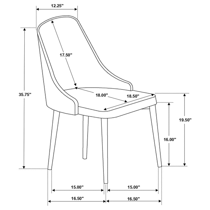 Gabrielle Upholstered Dining Side Chair Grey (Set of 2)