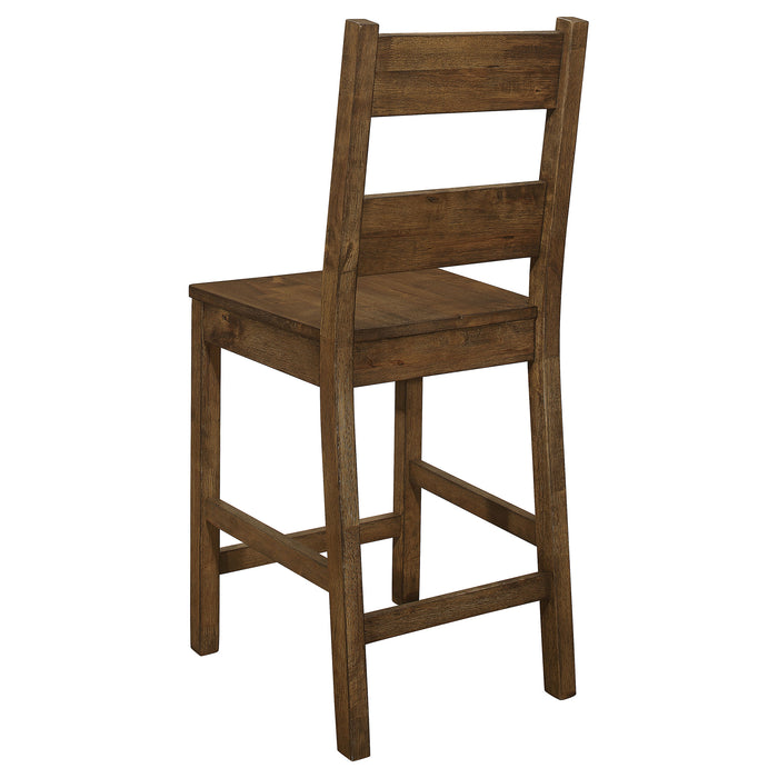 Coleman Wood Counter Chair Rustic Golden Brown (Set of 2)