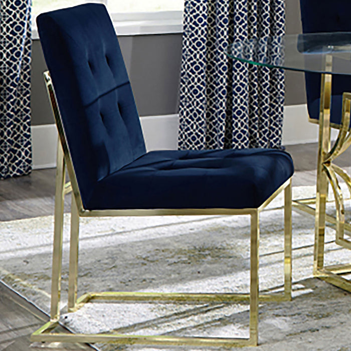 Cisco Velvet Upholstered Dining Side Chair Gold (Set of 2)