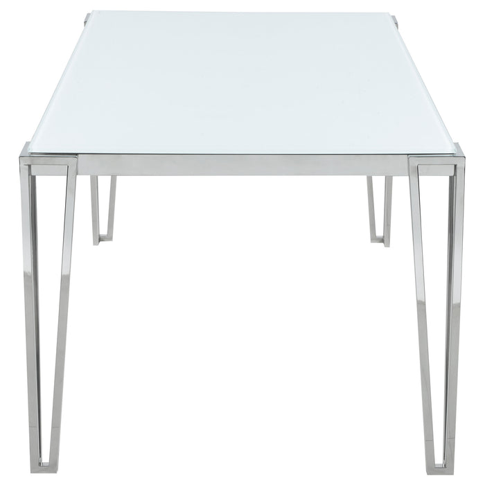 Pauline Rectangular 64-inch Glass Top Dining Table Chrome