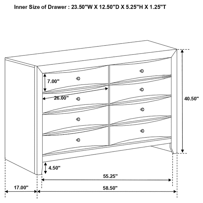 Briana 8-drawer Dresser Black