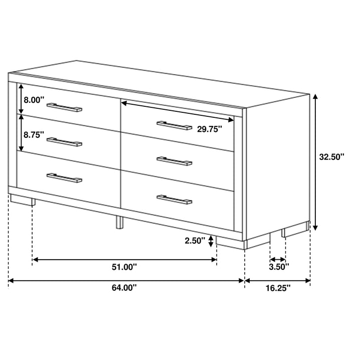 Jessica 6-piece Queen LED Bedroom Set Cappuccino