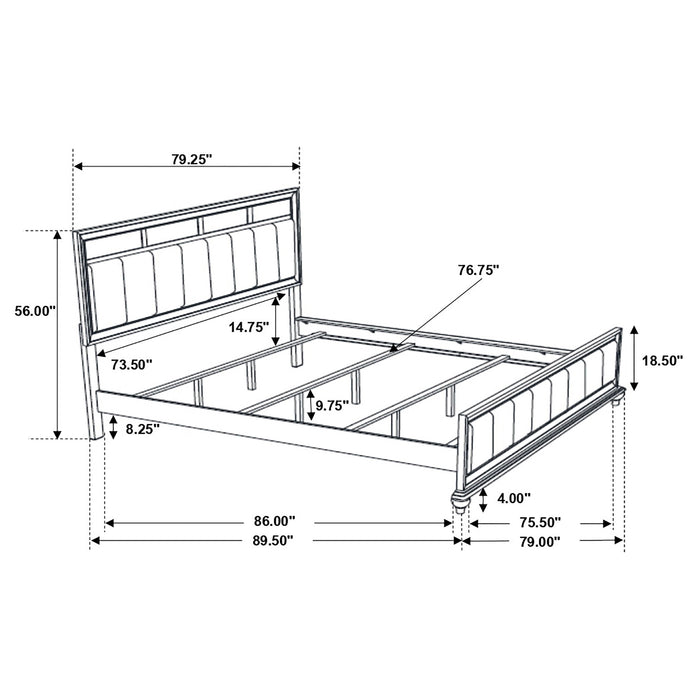 Barzini 4-piece California King Bedroom Set Black