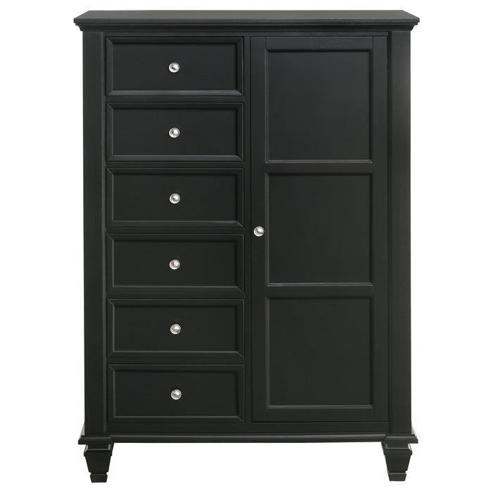 Sandy Beach 8-drawer Door Chest Black