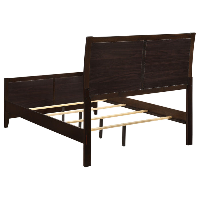 Carlton Wood Eastern King Panel Bed Cappuccino