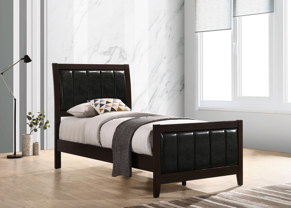 Carlton Wood Twin Panel Bed Cappuccino