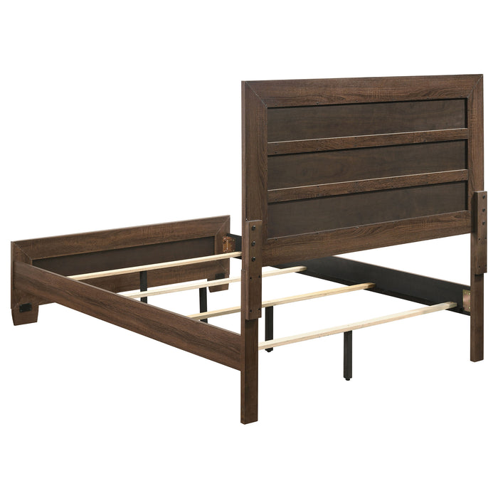 Brandon Wood Full Panel Bed Warm Brown