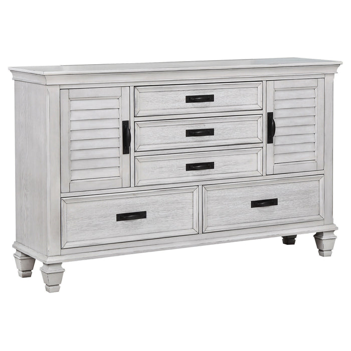 Franco 5-piece Queen Bedroom Set Distressed White