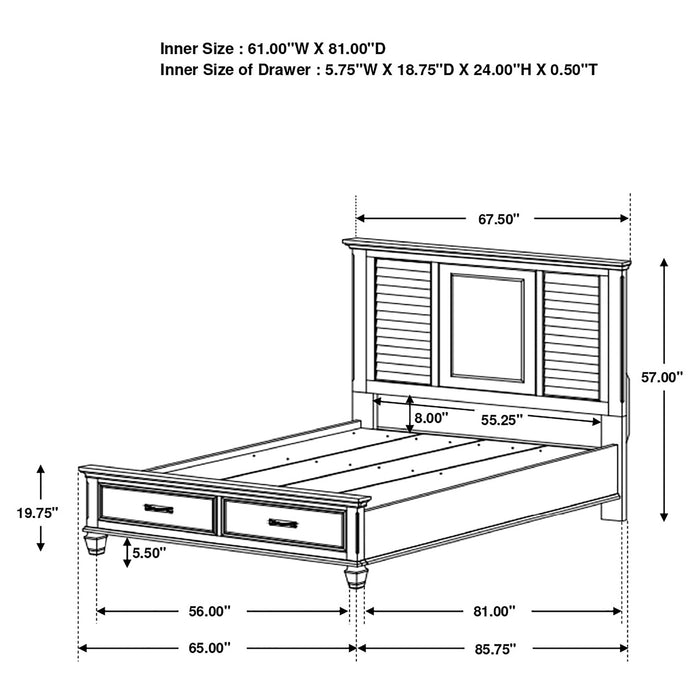 Franco 5-piece Queen Bedroom Set Distressed White