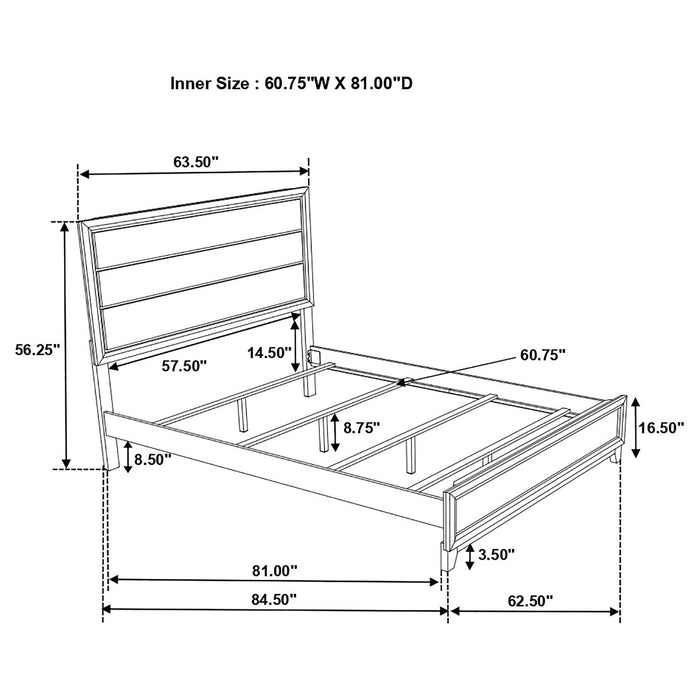 Watson Wood Queen Panel Bed Grey Oak