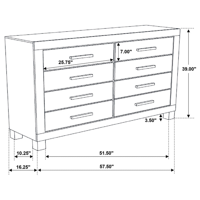 Woodmont 8-drawer Dresser Rustic Golden Brown