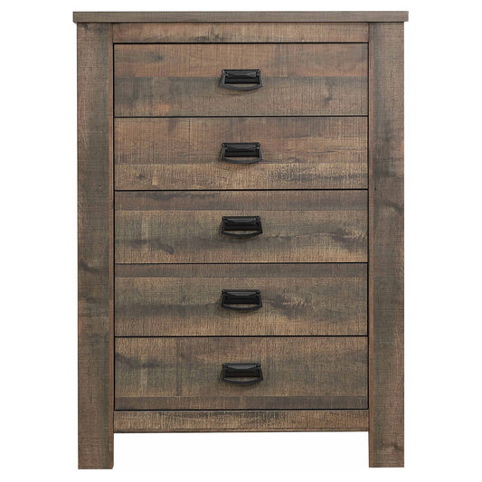 Frederick 5-drawer Bedroom Chest Weathered Oak