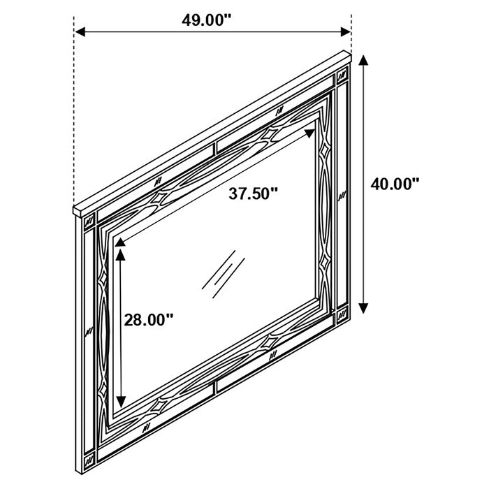 Gunnison Dresser Mirror Silver Metallic