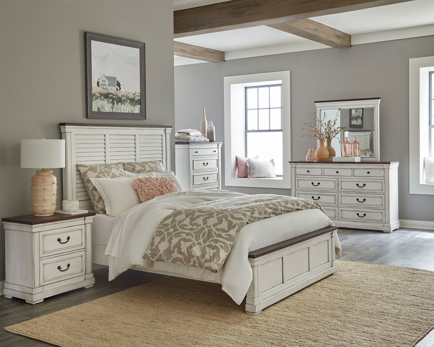 Hillcrest 4-piece Queen Bedroom Set Distressed White