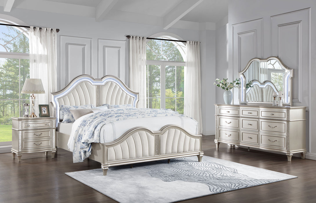 Evangeline 4-piece Queen Bedroom Set Silver Oak