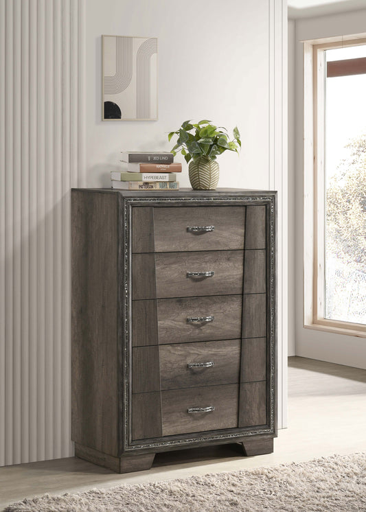 Janine 5-drawer Bedroom Chest Grey