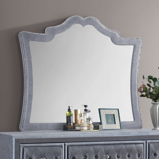 Antonella Upholstered Dresser Mirror Grey