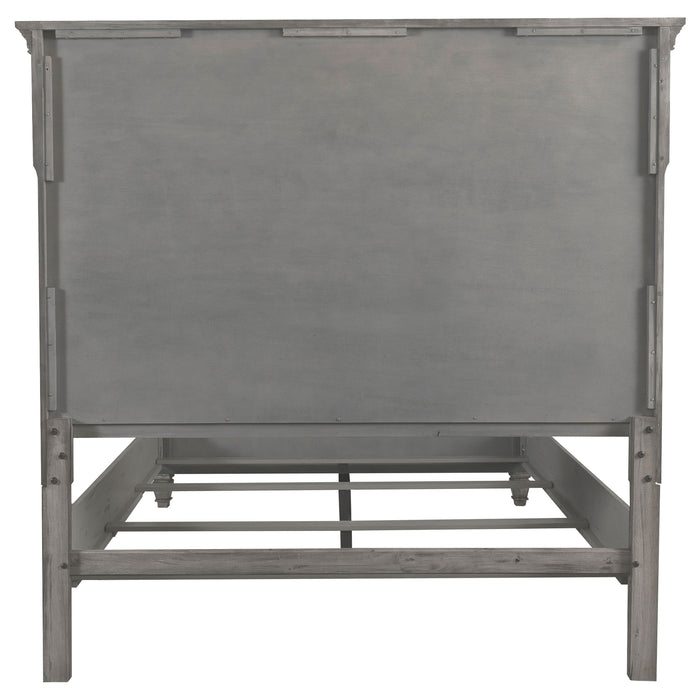 Avenue Wood California King Panel Bed Weathered Grey