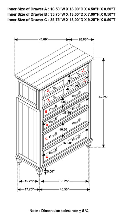 Avenue 8-drawer Bedroom Chest Weathered Grey