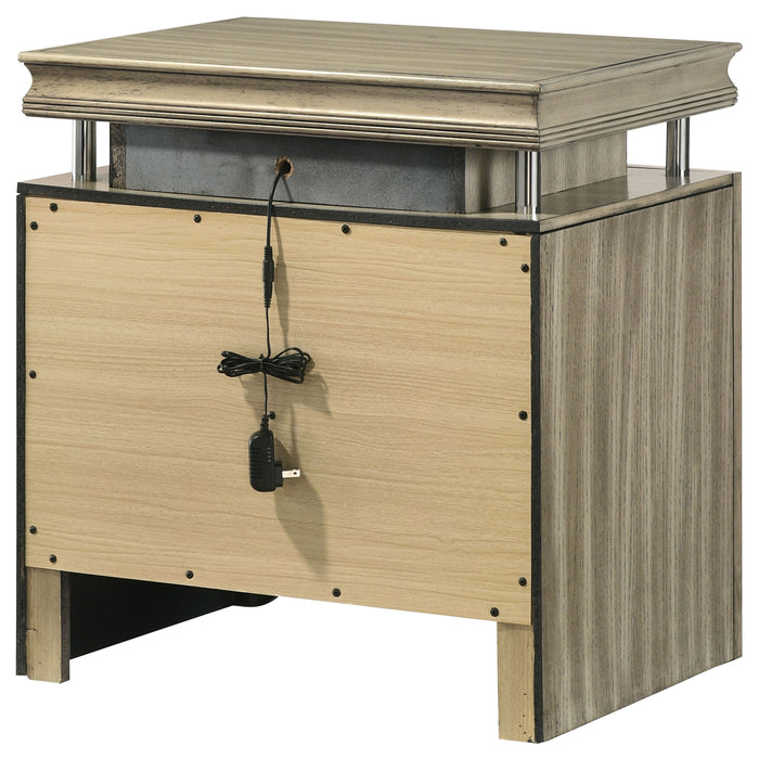 Giselle 3-drawer Nightstand Rustic Beige