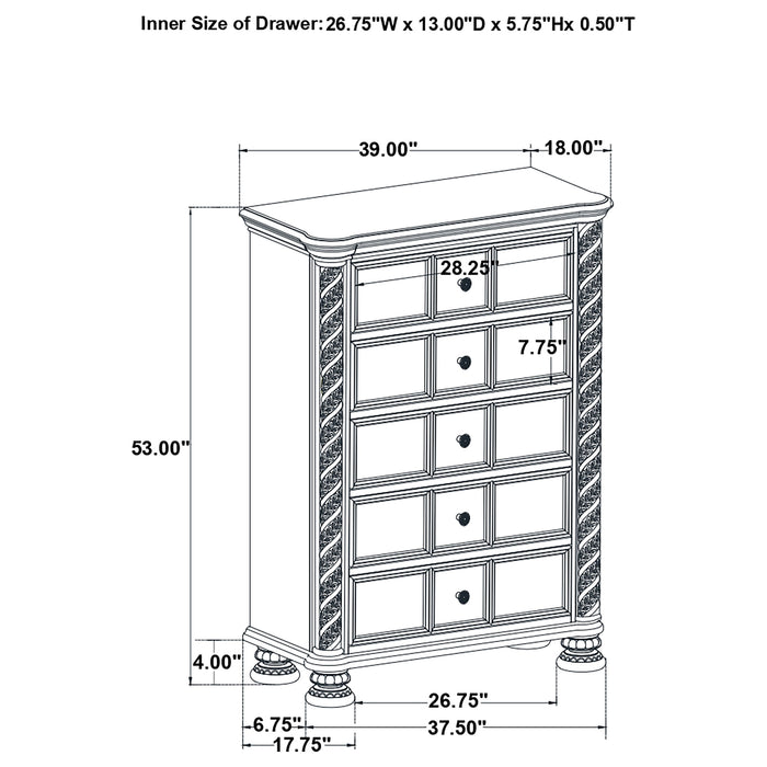 Emmett 5-drawer Bedroom Chest Walnut