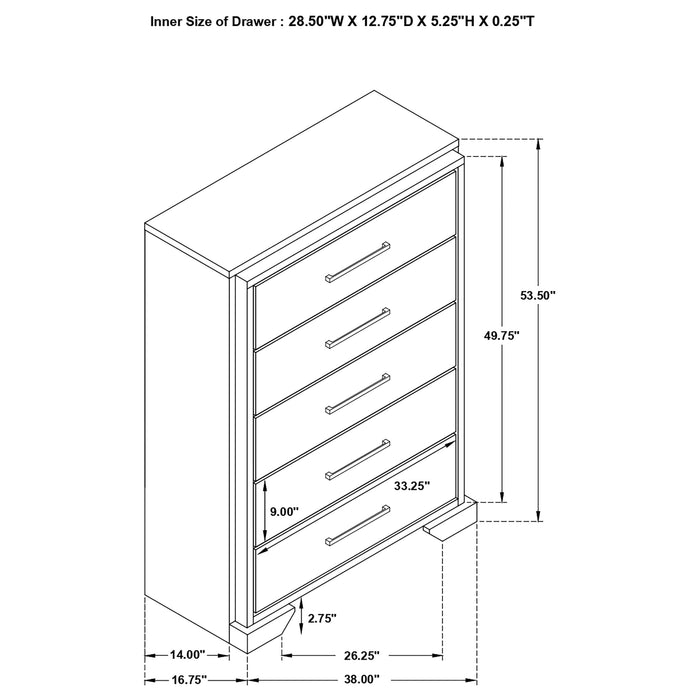 Baker 5-drawer Bedroom Chest Light Taupe