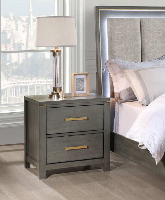 Kieran 2-drawer Nightstand Grey