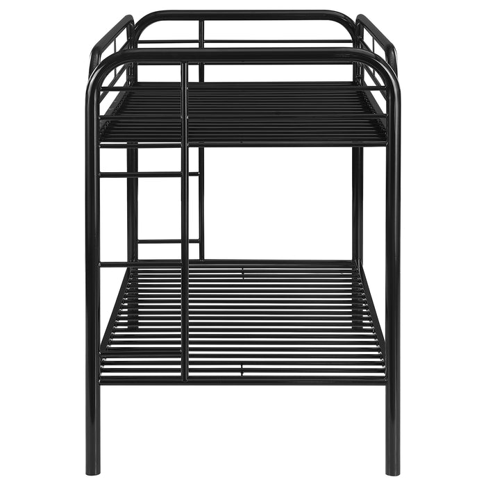 Morgan Metal Twin Over Twin Bunk Bed Black