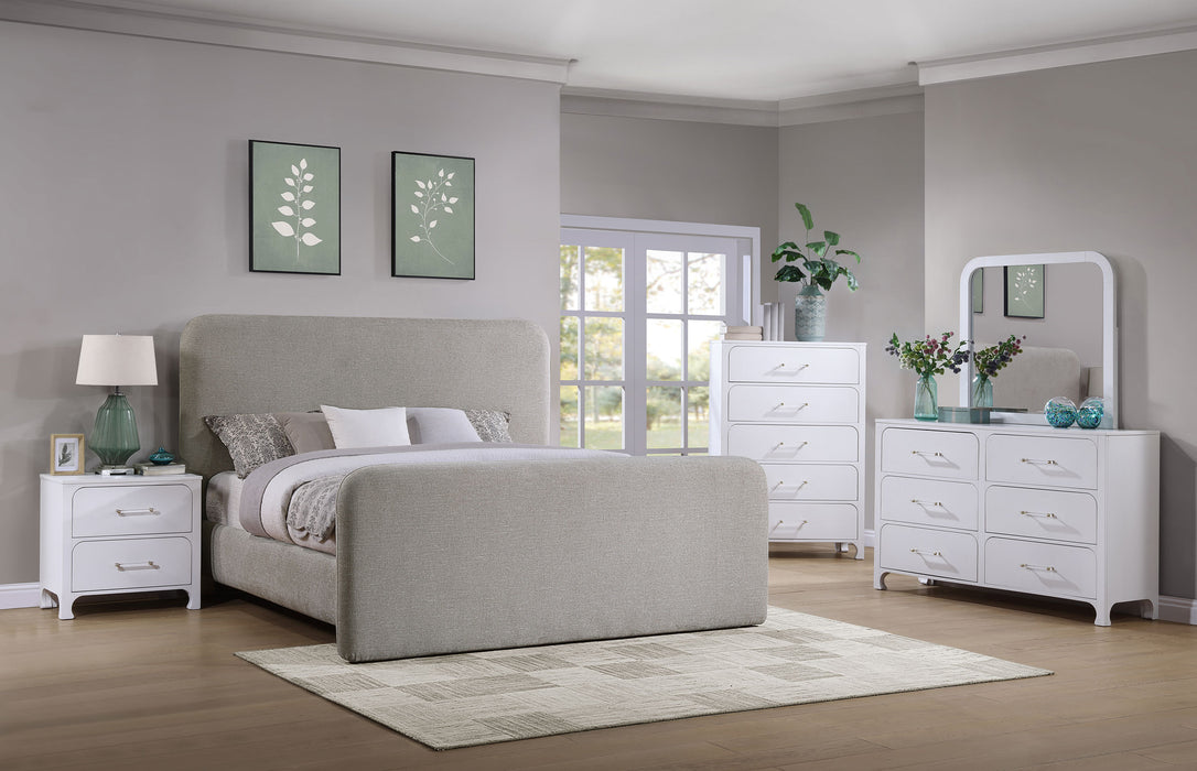 Wren Upholstered Queen Panel Bed Grey