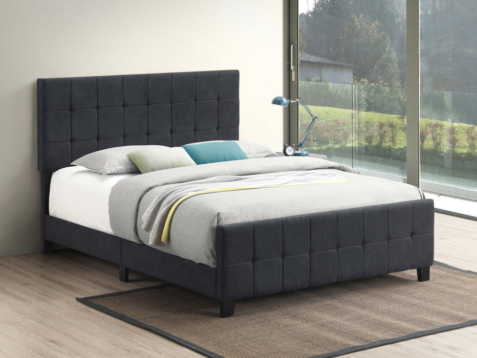 Fairfield Upholstered Eastern King Panel Bed Dark Grey