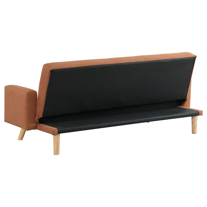 Kourtney Upholstered Tufted Convertible Sofa Bed Terracotta