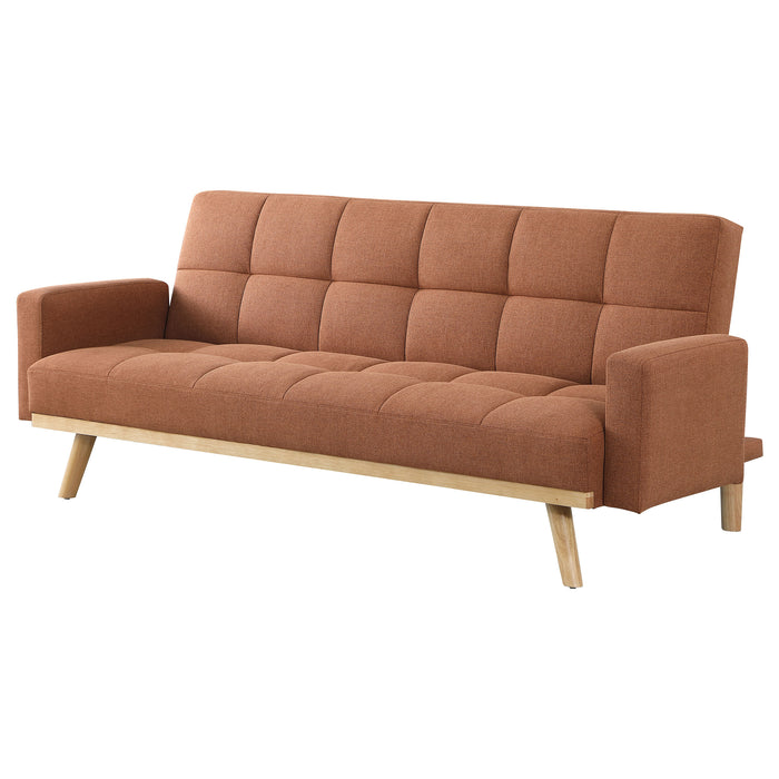 Kourtney Upholstered Tufted Convertible Sofa Bed Terracotta