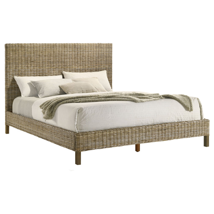 Zyla Wood Queen Panel Bed Kubu Grey