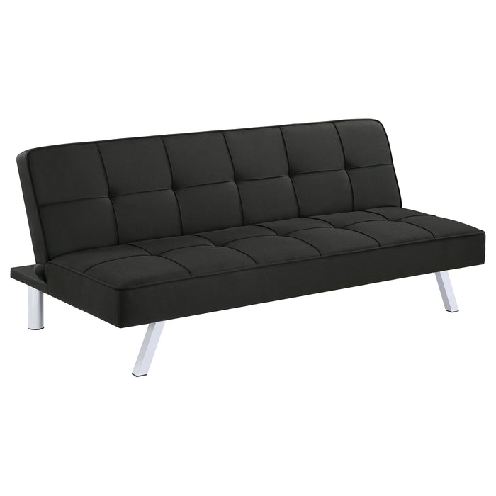 Joel Upholstered Tufted Convertible Sofa Bed Black