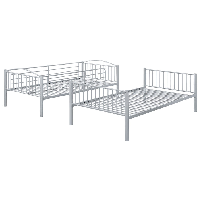 Anson Twin Over Twin Bunk Bed Silver