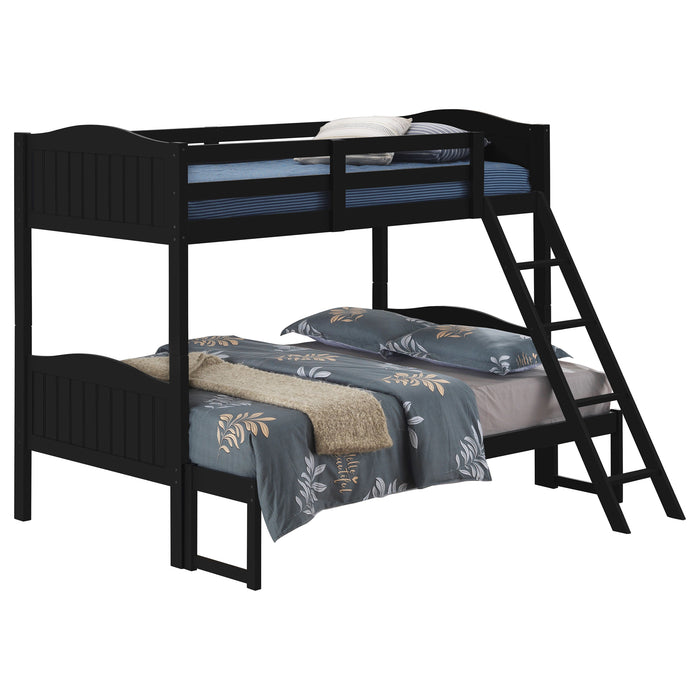 Arlo Wood Twin Over Full Bunk Bed Black