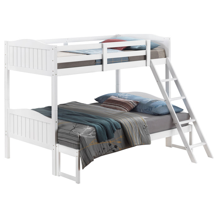 Arlo Wood Twin Over Full Bunk Bed White