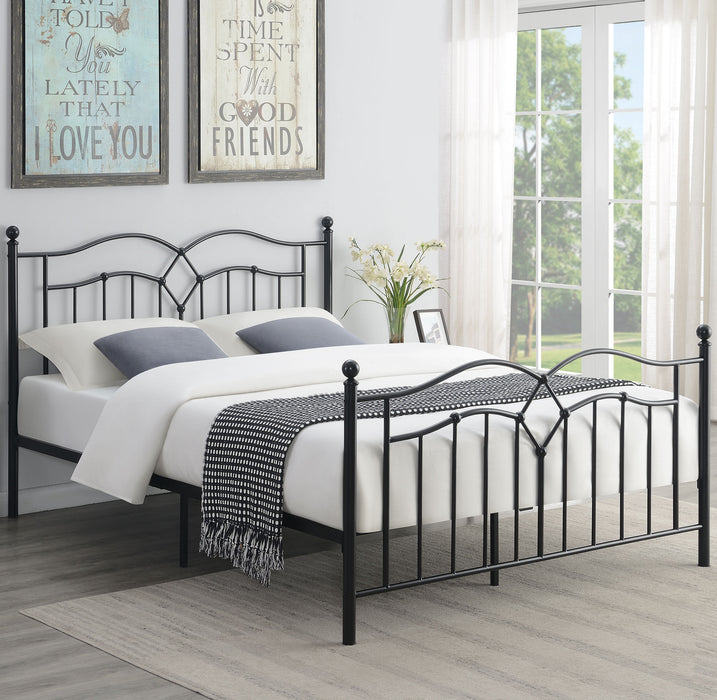 Klossen Metal Queen Open Frame Bed Black