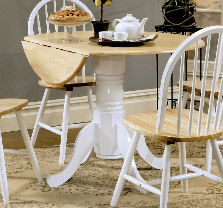 Allison Round 40-inch Drop Leaf Extension Dining Table White