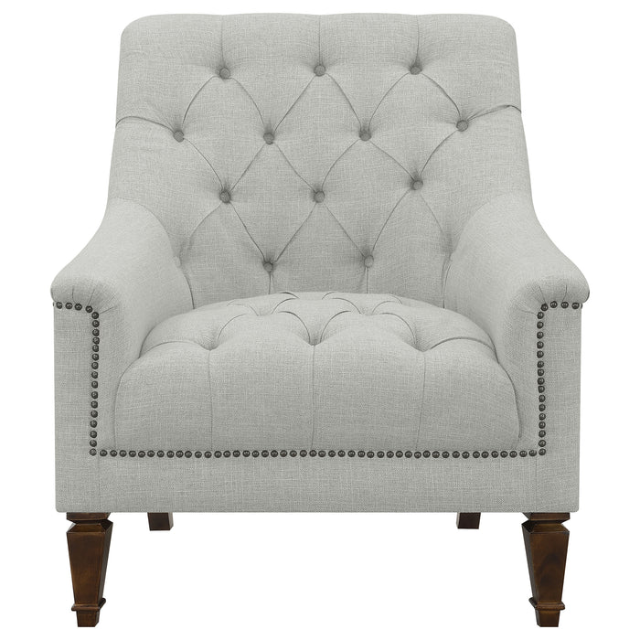 Avonlea Fabric Upholstered Sloped Arm Chair Grey Fabric