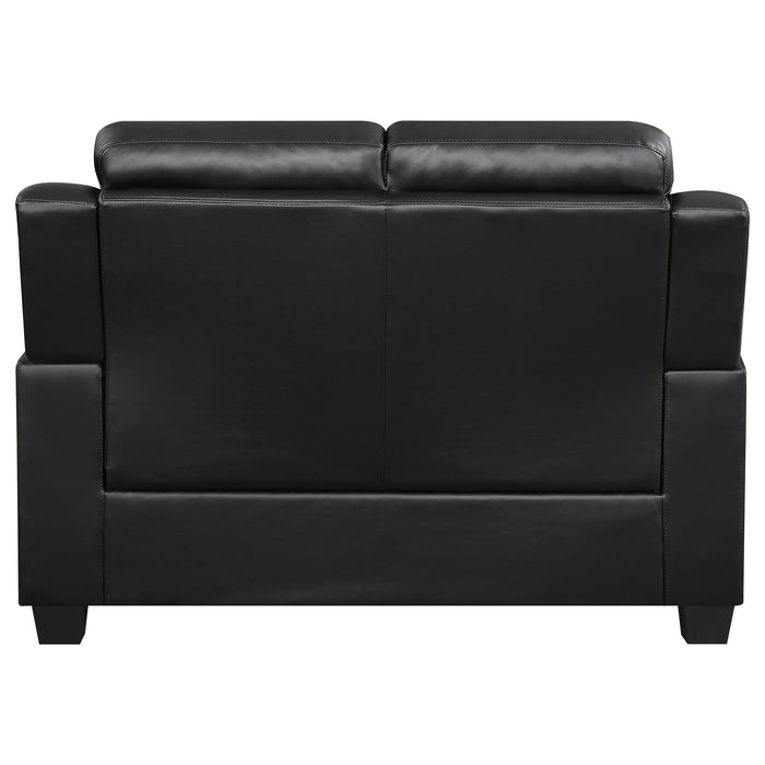 Finley 2-piece Upholstered Padded Arm Tufted Sofa Set Black