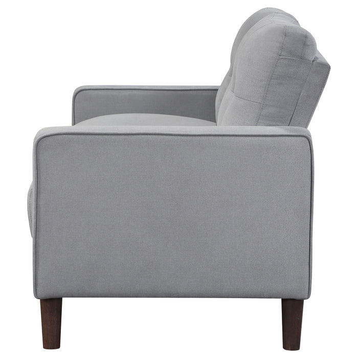 Bowen Upholstered Track Arm Tufted Loveseat Grey