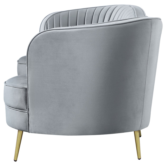 Sophia Upholstered Channel Tufted Sofa Grey