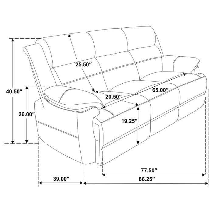 Ellington Upholstered Padded Arm Sofa Dark Brown